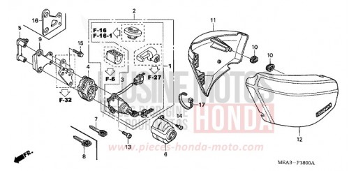 COUVERCLE LATERAL VTX1300S7 de 2007